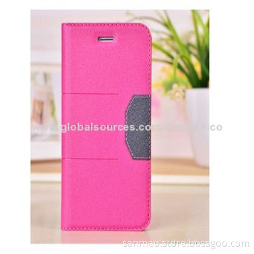 Leather Mobile Phone Case for iPhone 6, Gold Sand Glitter Pull-in, Ultra-thin Holder WalletNew